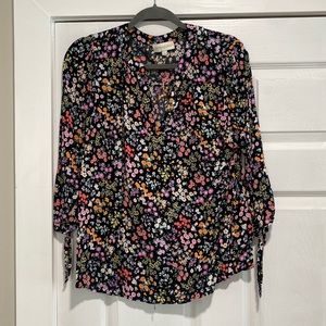 Cynthia Rowley Floral Blouse 3/4 sleeve